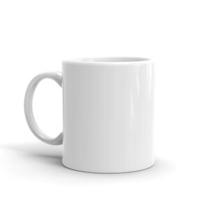 white printed mug